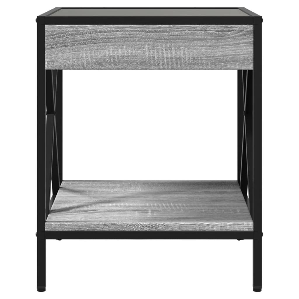 vidaXL Măsuță de cafea cu LED infinity, gri sonoma, 40x40x49 cm vidaXL Măsuță de cafea cu LED infinity, gri sonoma, 40x40x49 cm