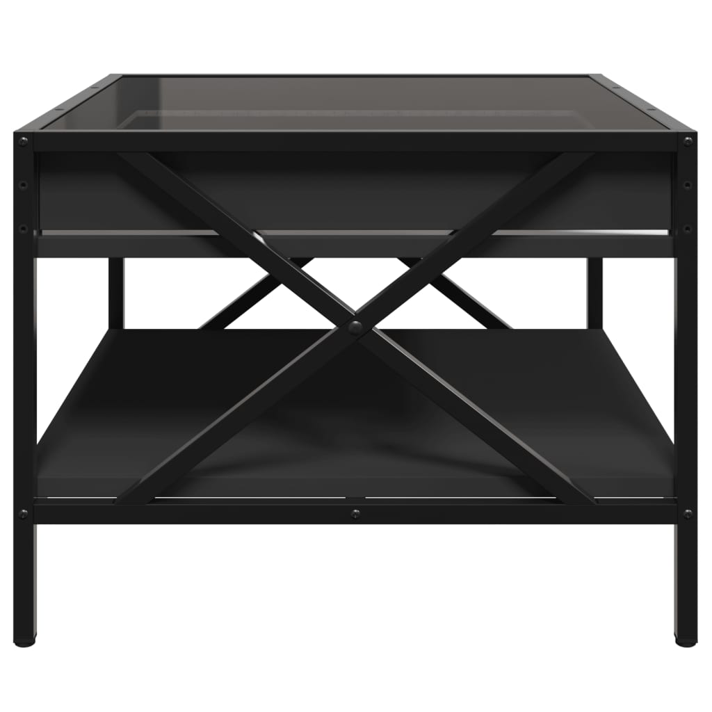 vidaXL Măsuță de cafea cu LED infinity, negru, 50x50x38 cm vidaXL Măsuță de cafea cu LED infinity, negru, 50x50x38 cm