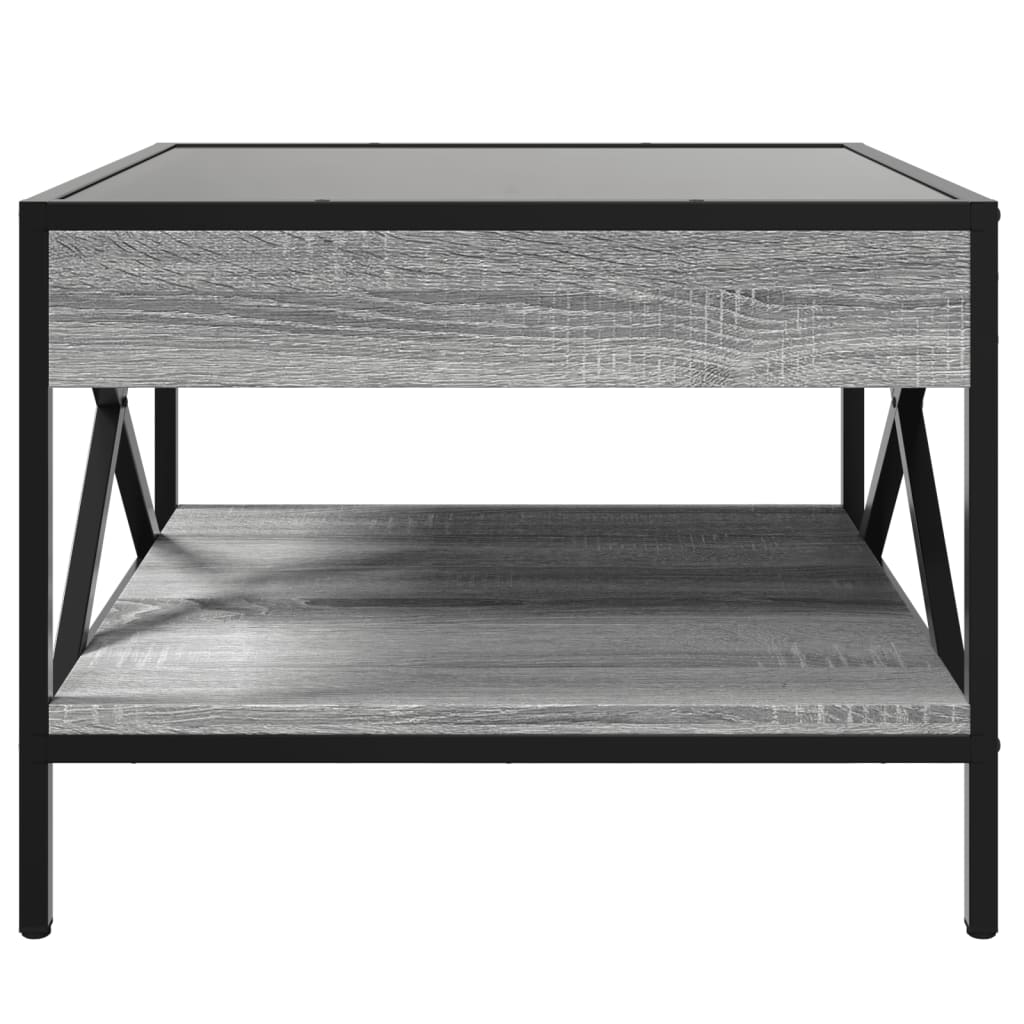 vidaXL Măsuță de cafea cu LED infinity, gri sonoma, 50x50x38 cm vidaXL Măsuță de cafea cu LED infinity, gri sonoma, 50x50x38 cm