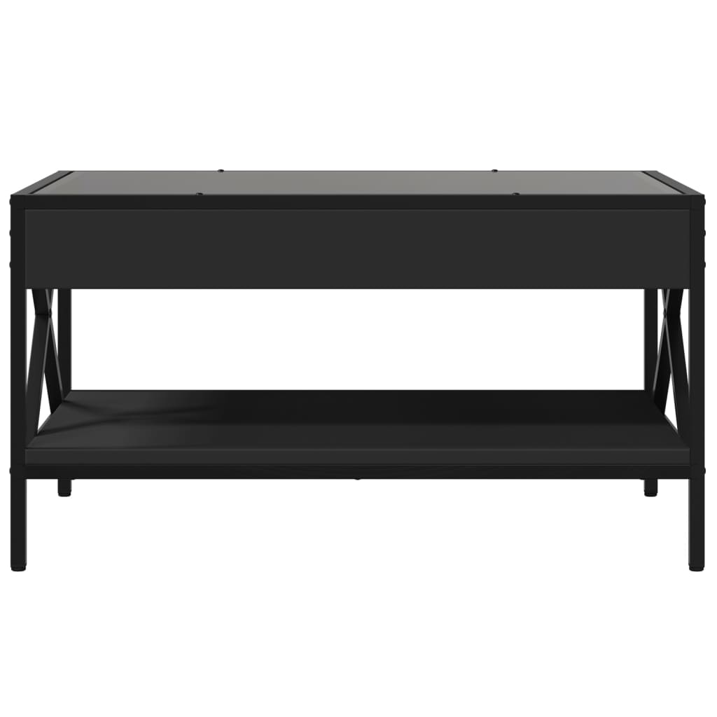 vidaXL Măsuță de cafea cu LED infinity, negru, 70x50x38 cm vidaXL Măsuță de cafea cu LED infinity, negru, 70x50x38 cm