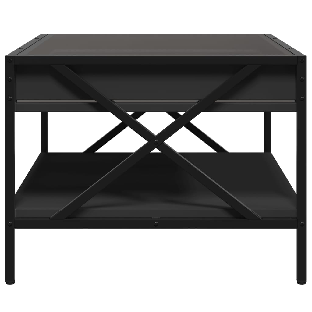 vidaXL Măsuță de cafea cu LED infinity, negru, 70x50x38 cm vidaXL Măsuță de cafea cu LED infinity, negru, 70x50x38 cm