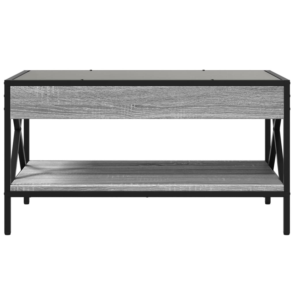 vidaXL Măsuță de cafea cu LED infinity, gri sonoma, 70x50x38 cm vidaXL Măsuță de cafea cu LED infinity, gri sonoma, 70x50x38 cm
