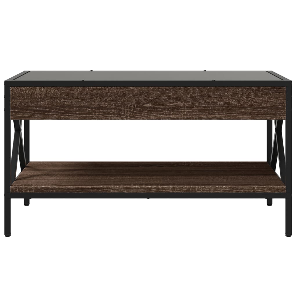 vidaXL Măsuță de cafea cu LED infinity, stejar maro, 70x50x38 cm vidaXL Măsuță de cafea cu LED infinity, stejar maro, 70x50x38 cm