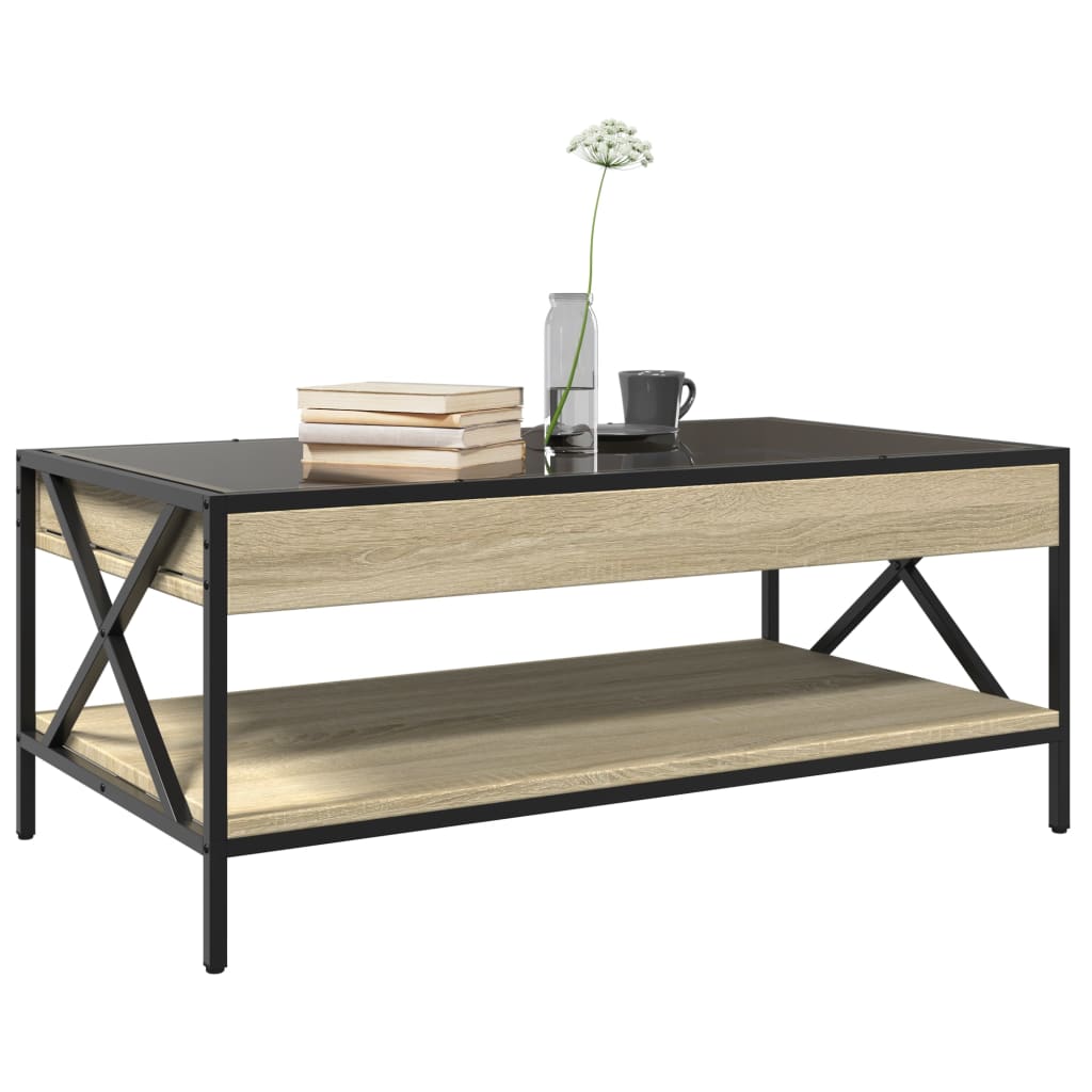 vidaXL Măsuță de cafea cu LED infinity, stejar sonoma, 90x50x38 cm vidaXL Măsuță de cafea cu LED infinity, stejar sonoma, 90x50x38 cm
