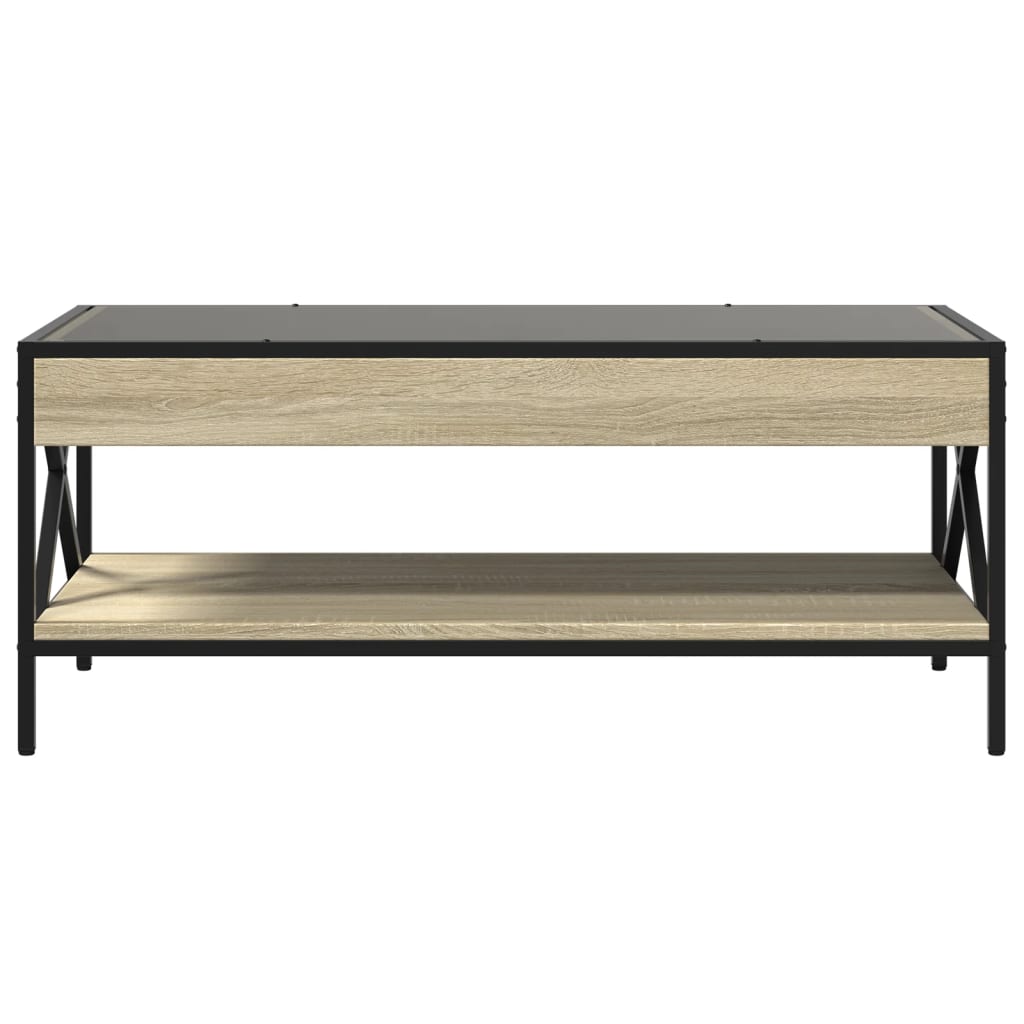 vidaXL Măsuță de cafea cu LED infinity, stejar sonoma, 90x50x38 cm vidaXL Măsuță de cafea cu LED infinity, stejar sonoma, 90x50x38 cm