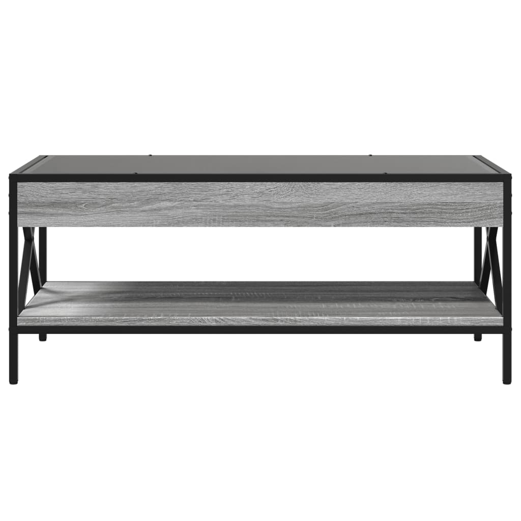 vidaXL Măsuță de cafea cu LED infinity, gri sonoma, 90x50x38 cm vidaXL Măsuță de cafea cu LED infinity, gri sonoma, 90x50x38 cm