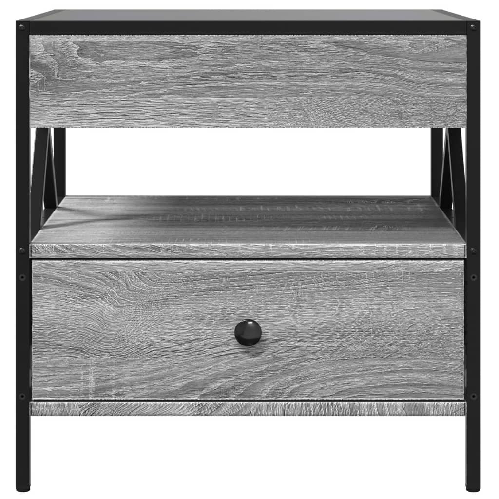 vidaXL Măsuță de cafea cu LED infinity, gri sonoma, 50x50x51 cm vidaXL Măsuță de cafea cu LED infinity, gri sonoma, 50x50x51 cm