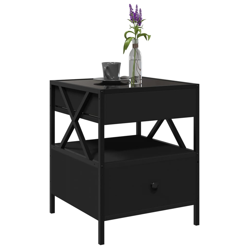 vidaXL Măsuță de cafea cu LED infinity, negru, 40x40x51 cm vidaXL Măsuță de cafea cu LED infinity, negru, 40x40x51 cm