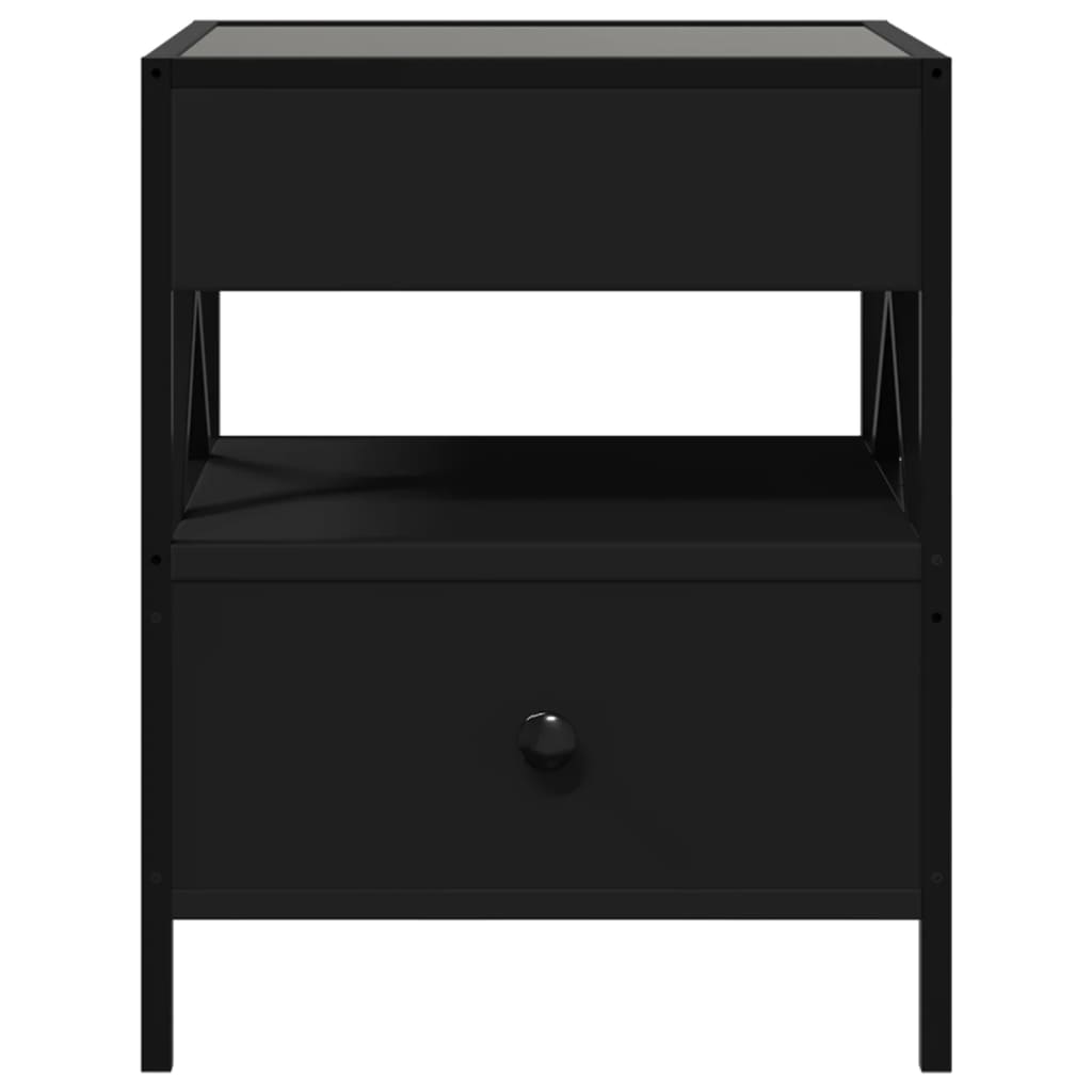 vidaXL Măsuță de cafea cu LED infinity, negru, 40x40x51 cm vidaXL Măsuță de cafea cu LED infinity, negru, 40x40x51 cm