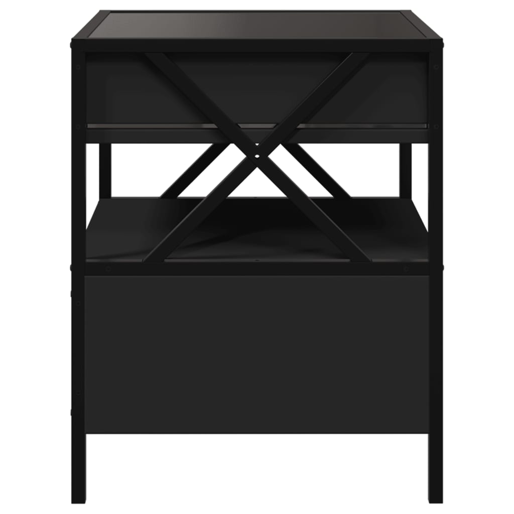 vidaXL Măsuță de cafea cu LED infinity, negru, 40x40x51 cm vidaXL Măsuță de cafea cu LED infinity, negru, 40x40x51 cm