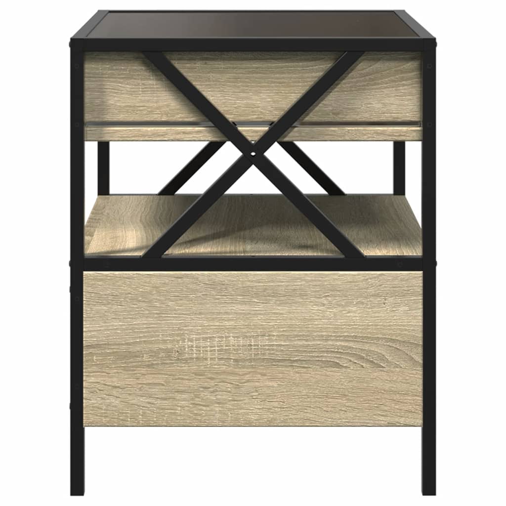 vidaXL Măsuță de cafea cu LED infinity, stejar sonoma, 40x40x51 cm vidaXL Măsuță de cafea cu LED infinity, stejar sonoma, 40x40x51 cm