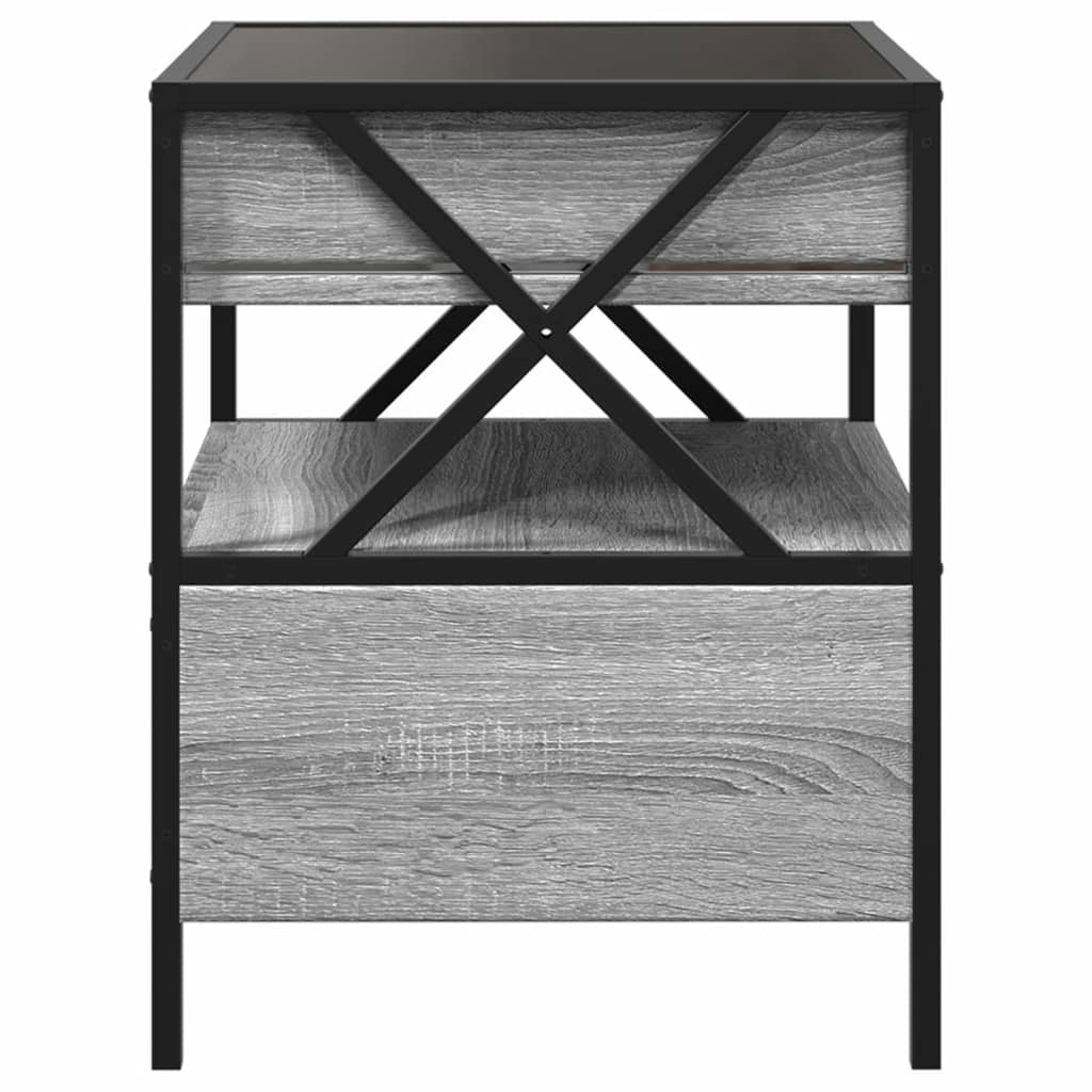 vidaXL Măsuță de cafea cu LED infinity, gri sonoma, 40x40x51 cm vidaXL Măsuță de cafea cu LED infinity, gri sonoma, 40x40x51 cm