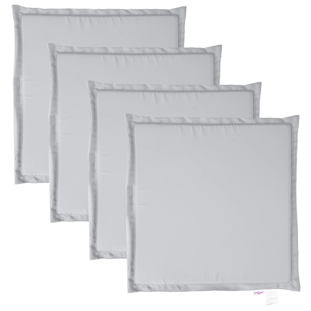 vidaXL Pernă scaun de grădină, 4 buc., gri deschis, 45x45x2 cm, pătrat