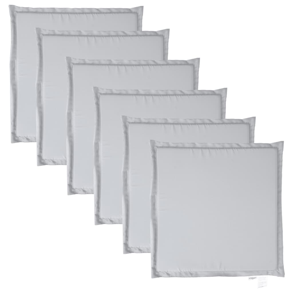 vidaXL Pernă scaun de grădină, 6 buc., gri deschis, 45x45x2 cm, pătrat