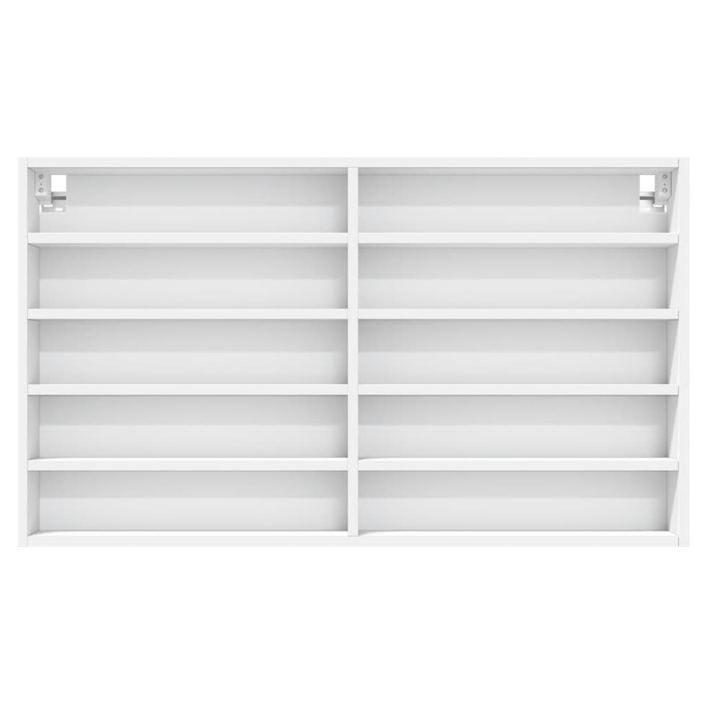vidaXL Dulap cu vitrină, alb, 100x15x58 cm, lemn prelucrat vidaXL Dulap cu vitrină, alb, 100x15x58 cm, lemn prelucrat