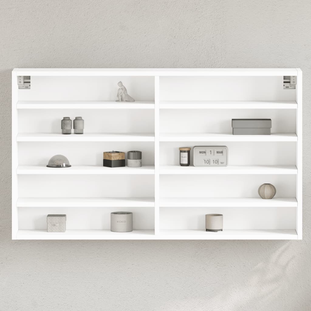 vidaXL Dulap cu vitrină, alb, 100x15x58 cm, lemn prelucrat vidaXL Dulap cu vitrină, alb, 100x15x58 cm, lemn prelucrat