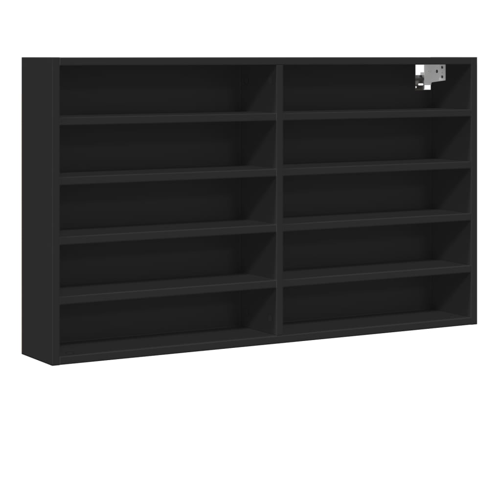 vidaXL Dulap cu vitrină, negru, 100x15x58 cm, lemn prelucrat vidaXL Dulap cu vitrină, negru, 100x15x58 cm, lemn prelucrat