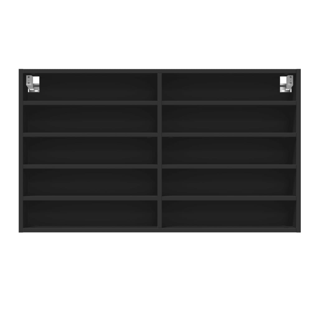 vidaXL Dulap cu vitrină, negru, 100x15x58 cm, lemn prelucrat vidaXL Dulap cu vitrină, negru, 100x15x58 cm, lemn prelucrat