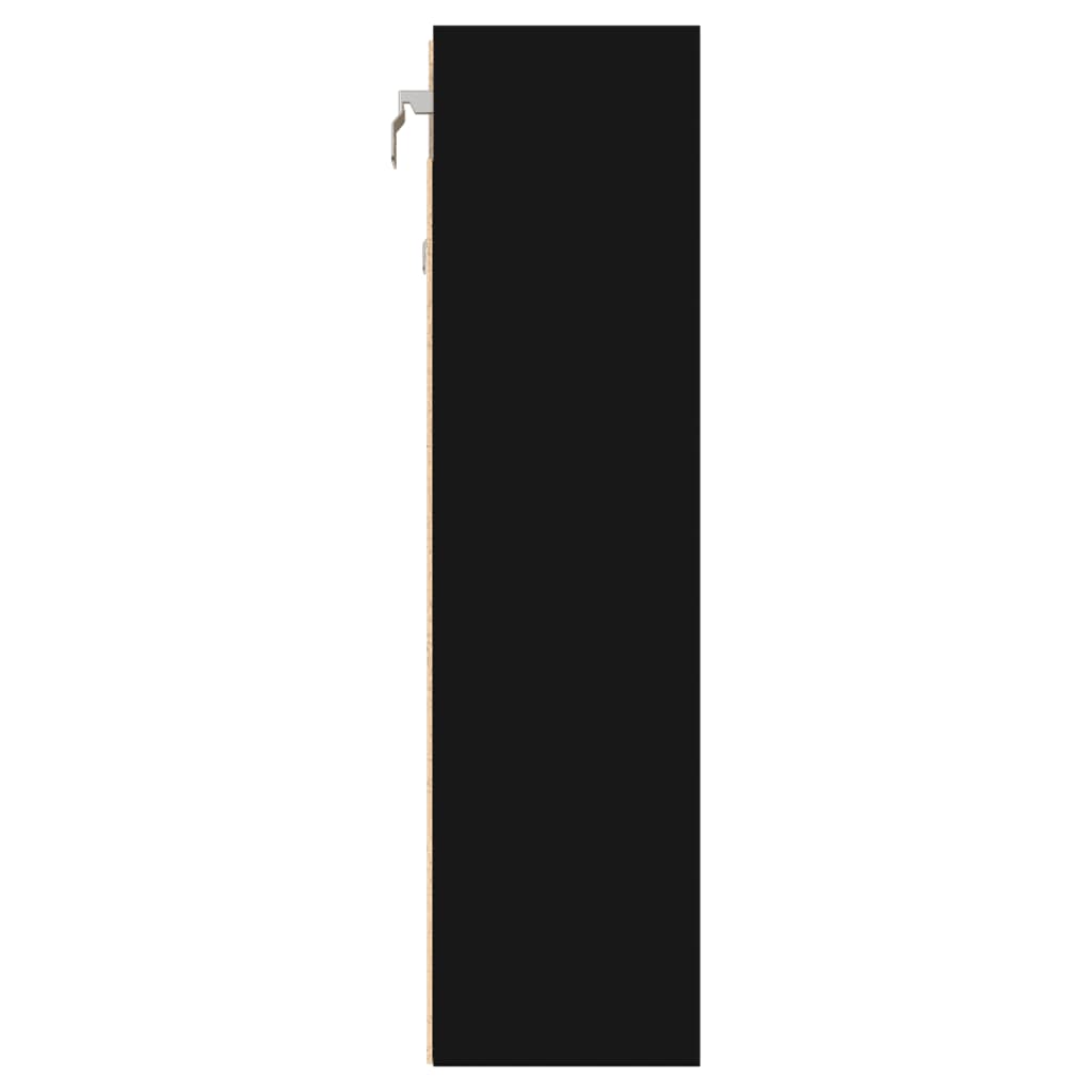 vidaXL Dulap cu vitrină, negru, 100x15x58 cm, lemn prelucrat vidaXL Dulap cu vitrină, negru, 100x15x58 cm, lemn prelucrat