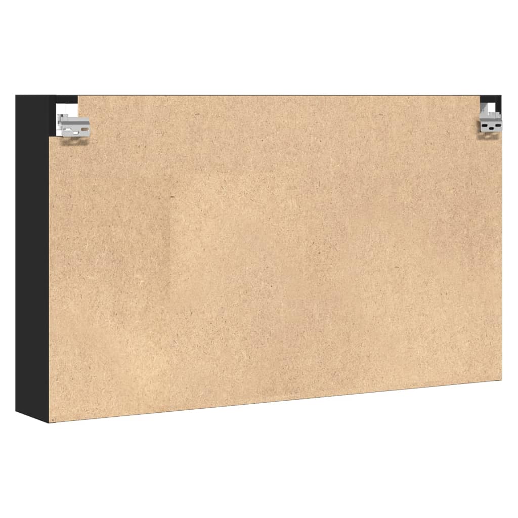 vidaXL Dulap cu vitrină, negru, 100x15x58 cm, lemn prelucrat vidaXL Dulap cu vitrină, negru, 100x15x58 cm, lemn prelucrat