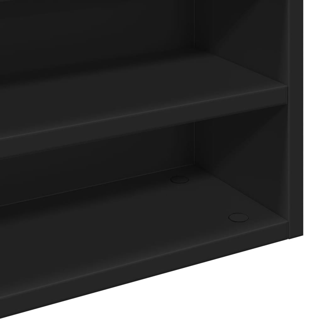 vidaXL Dulap cu vitrină, negru, 100x15x58 cm, lemn prelucrat vidaXL Dulap cu vitrină, negru, 100x15x58 cm, lemn prelucrat