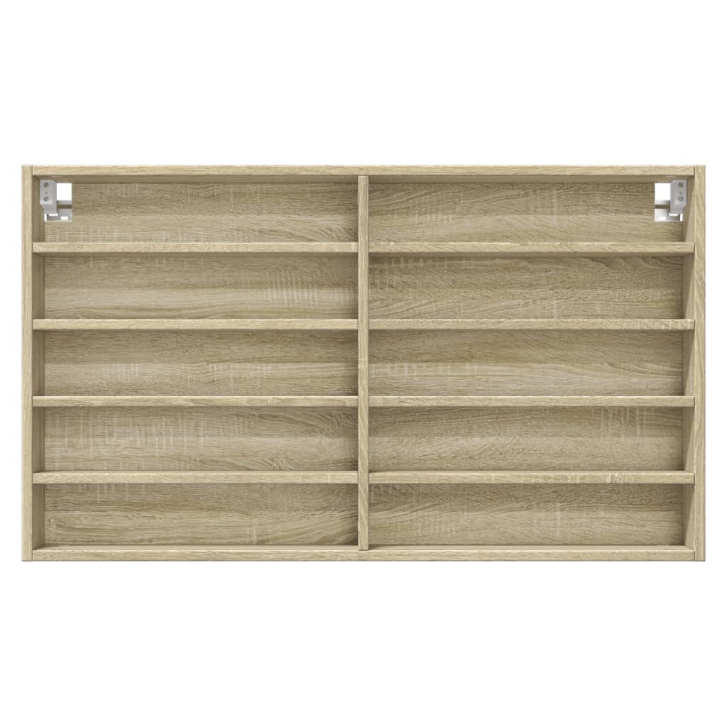 vidaXL Dulap cu vitrină, stejar sonoma, 100x15x58 cm, lemn prelucrat vidaXL Dulap cu vitrină, stejar sonoma, 100x15x58 cm, lemn prelucrat