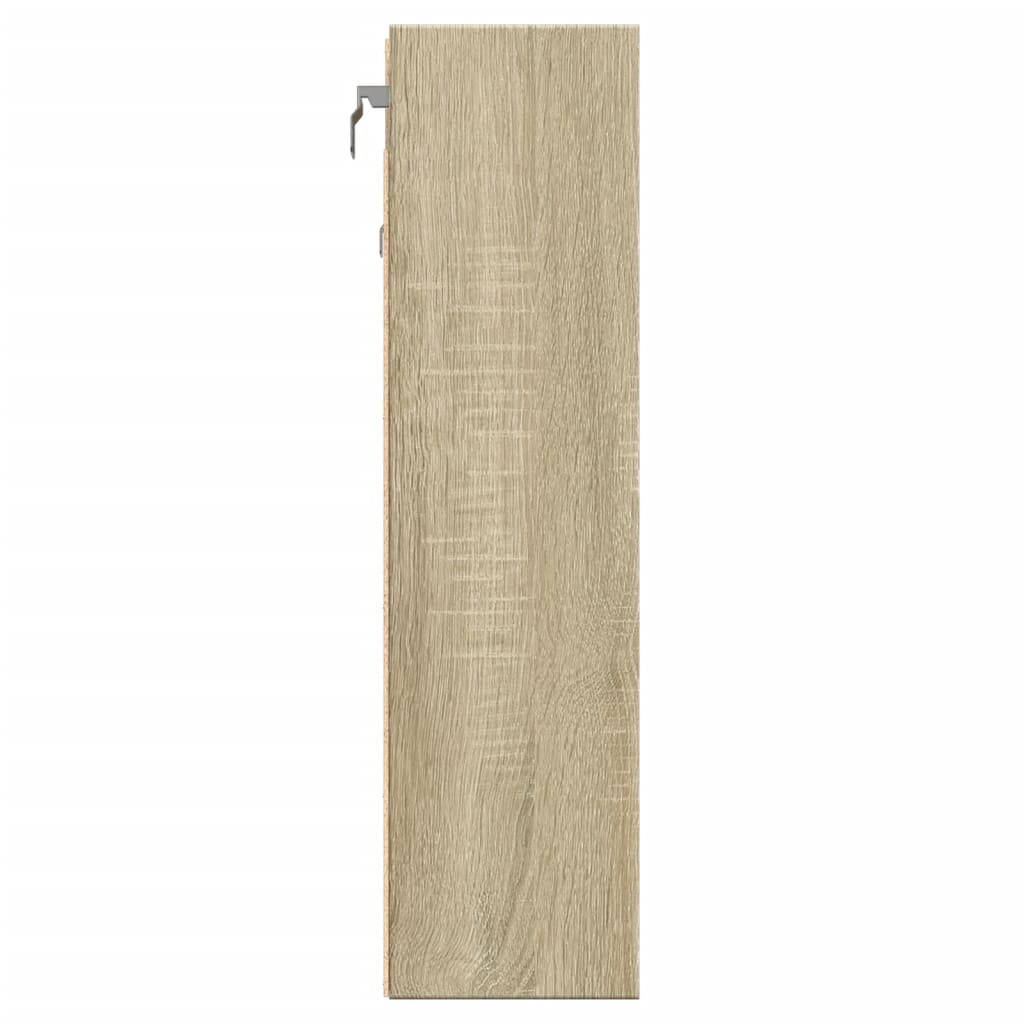 vidaXL Dulap cu vitrină, stejar sonoma, 100x15x58 cm, lemn prelucrat vidaXL Dulap cu vitrină, stejar sonoma, 100x15x58 cm, lemn prelucrat