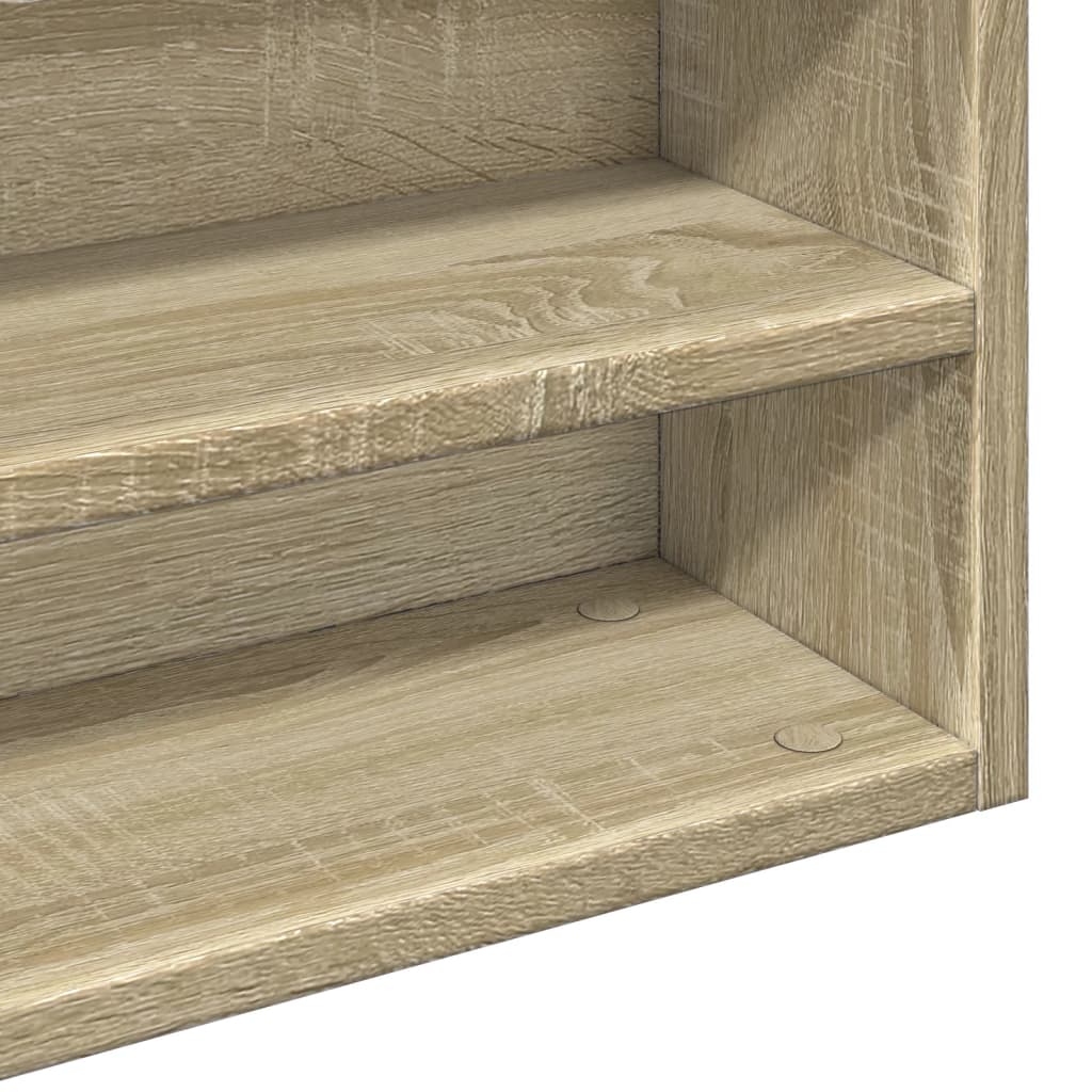 vidaXL Dulap cu vitrină, stejar sonoma, 100x15x58 cm, lemn prelucrat vidaXL Dulap cu vitrină, stejar sonoma, 100x15x58 cm, lemn prelucrat