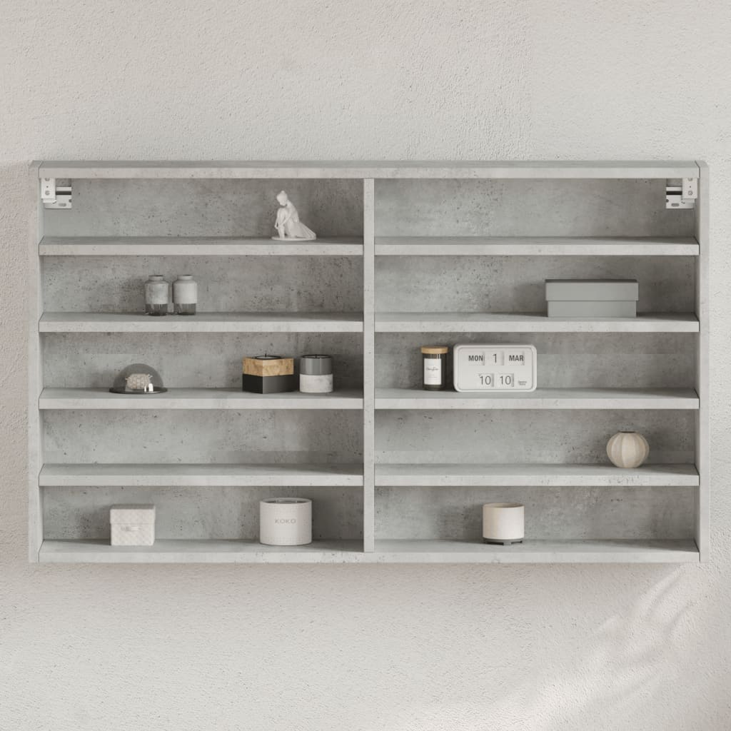 vidaXL Dulap cu vitrină, gri beton, 100x15x58 cm, lemn prelucrat vidaXL Dulap cu vitrină, gri beton, 100x15x58 cm, lemn prelucrat