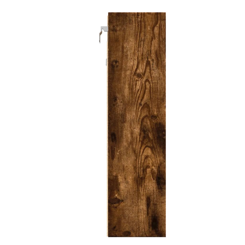vidaXL Dulap cu vitrină, stejar fumuriu, 100x15x58 cm, lemn prelucrat