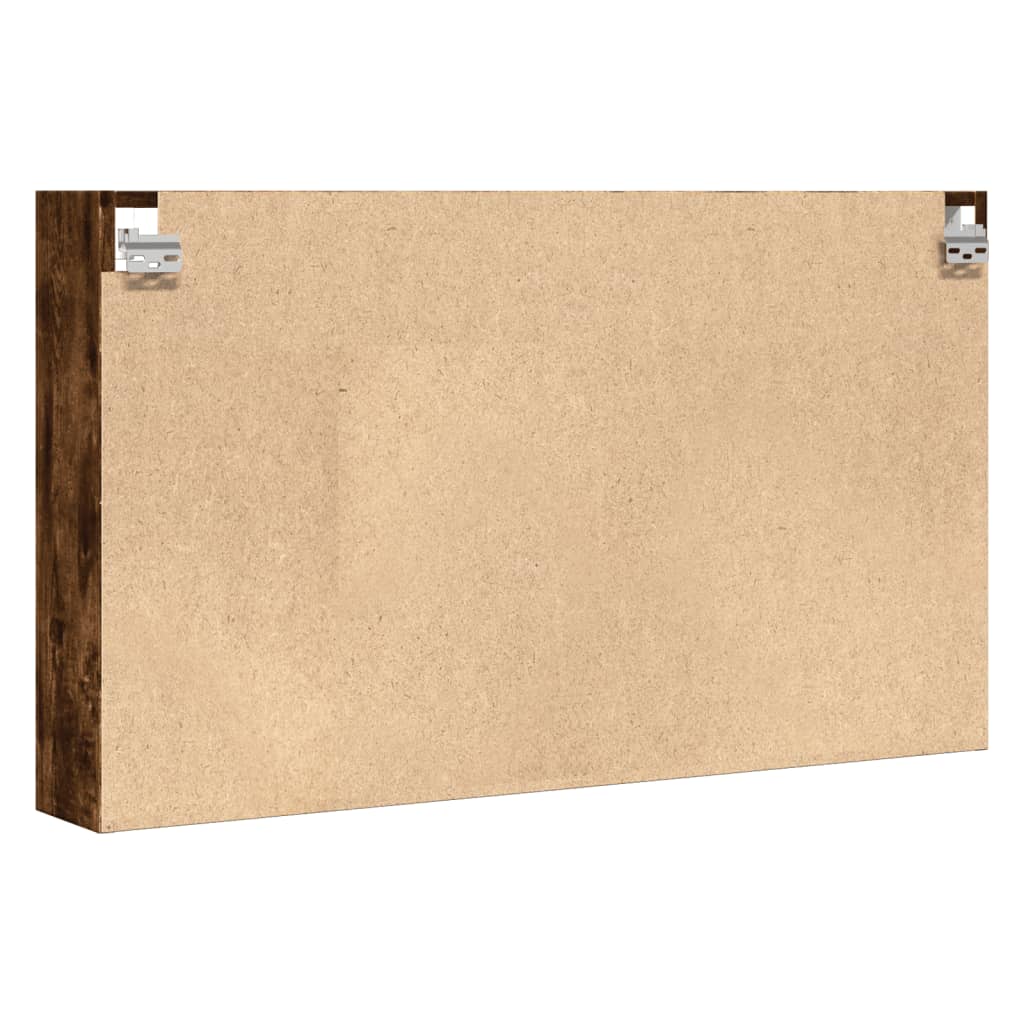 vidaXL Dulap cu vitrină, stejar fumuriu, 100x15x58 cm, lemn prelucrat