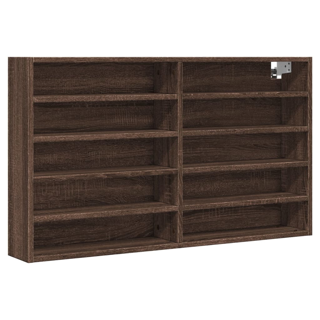 vidaXL Dulap cu vitrină, stejar maro, 100x15x58 cm, lemn prelucrat vidaXL Dulap cu vitrină, stejar maro, 100x15x58 cm, lemn prelucrat