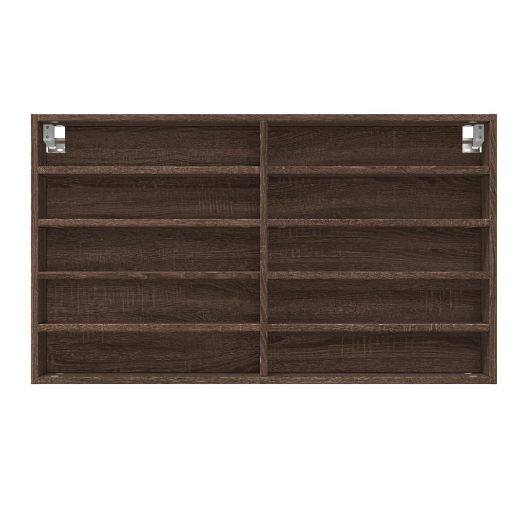 vidaXL Dulap cu vitrină, stejar maro, 100x15x58 cm, lemn prelucrat vidaXL Dulap cu vitrină, stejar maro, 100x15x58 cm, lemn prelucrat