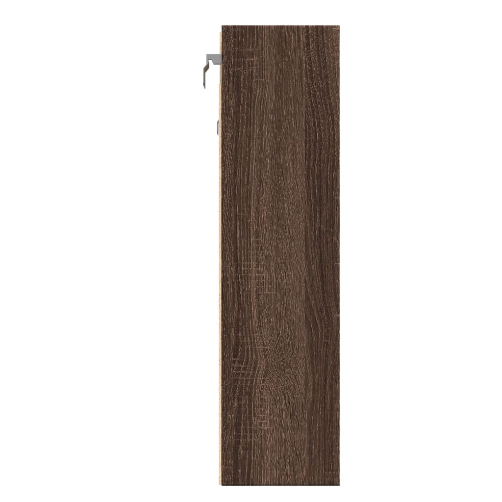 vidaXL Dulap cu vitrină, stejar maro, 100x15x58 cm, lemn prelucrat vidaXL Dulap cu vitrină, stejar maro, 100x15x58 cm, lemn prelucrat