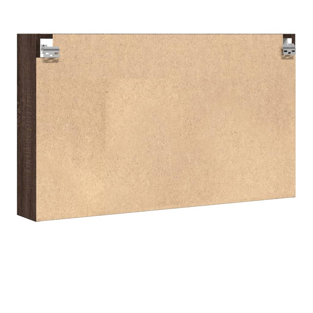 vidaXL Dulap cu vitrină, stejar maro, 100x15x58 cm, lemn prelucrat vidaXL Dulap cu vitrină, stejar maro, 100x15x58 cm, lemn prelucrat
