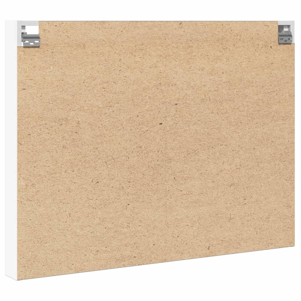 vidaXL Dulap cu vitrină, alb, 100x8,5x75 cm, lemn prelucrat