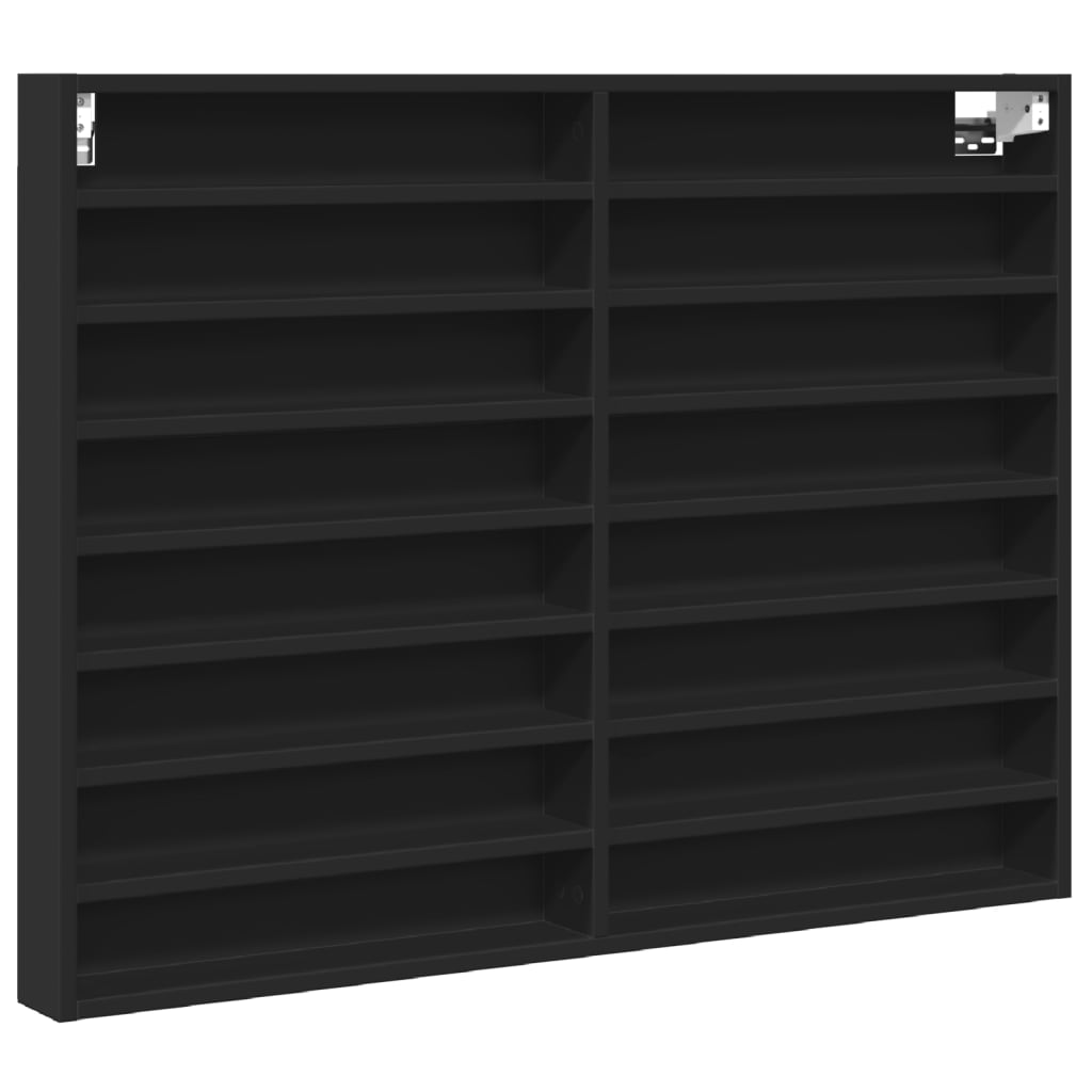 vidaXL Dulap cu vitrină, negru, 100x8,5x75 cm, lemn prelucrat vidaXL Dulap cu vitrină, negru, 100x8,5x75 cm, lemn prelucrat