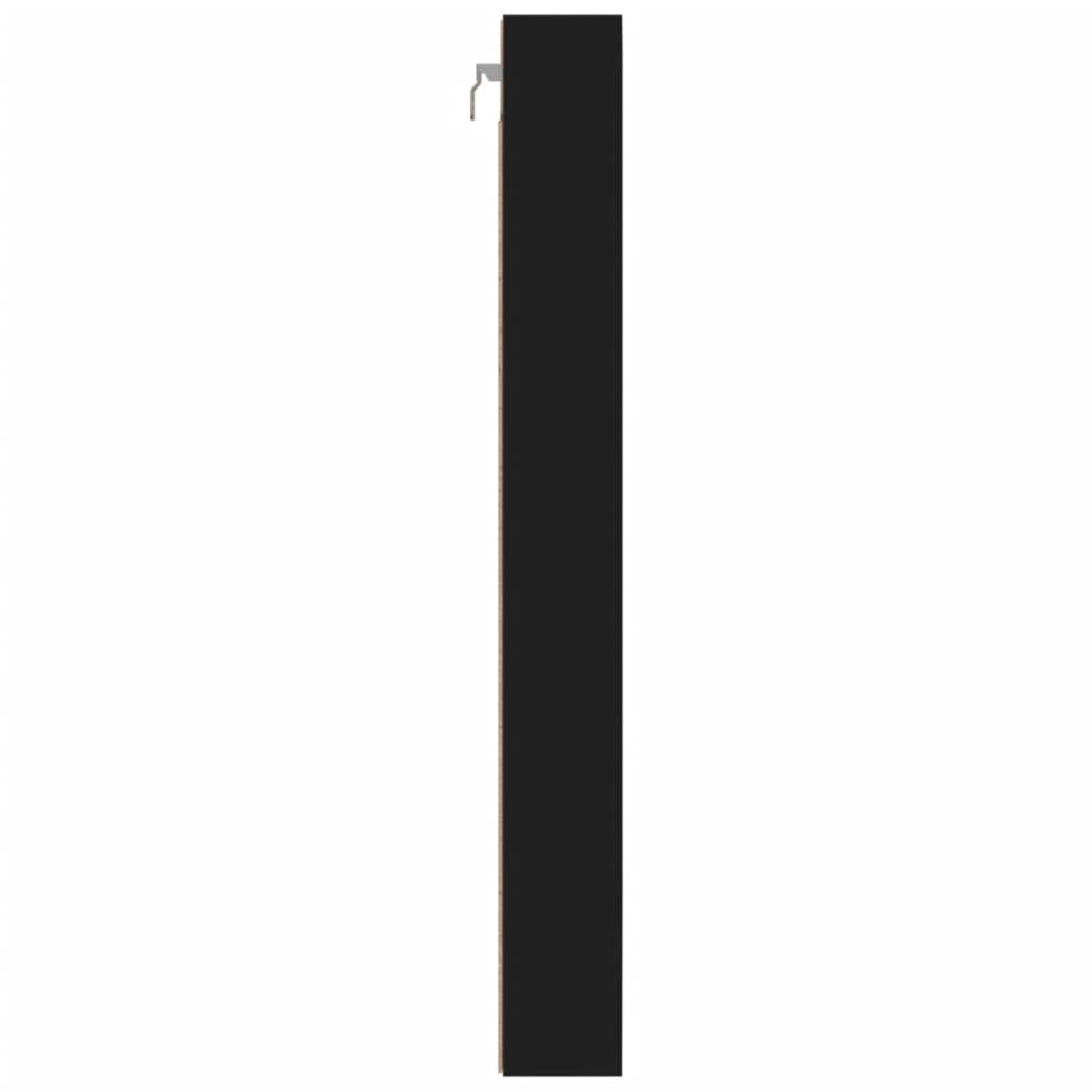 vidaXL Dulap cu vitrină, negru, 100x8,5x75 cm, lemn prelucrat vidaXL Dulap cu vitrină, negru, 100x8,5x75 cm, lemn prelucrat
