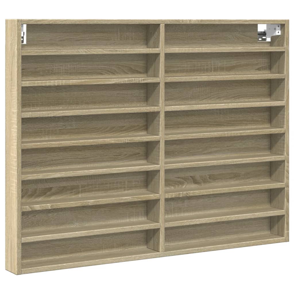 vidaXL Dulap cu vitrină, stejar sonoma, 100x8,5x75 cm, lemn prelucrat