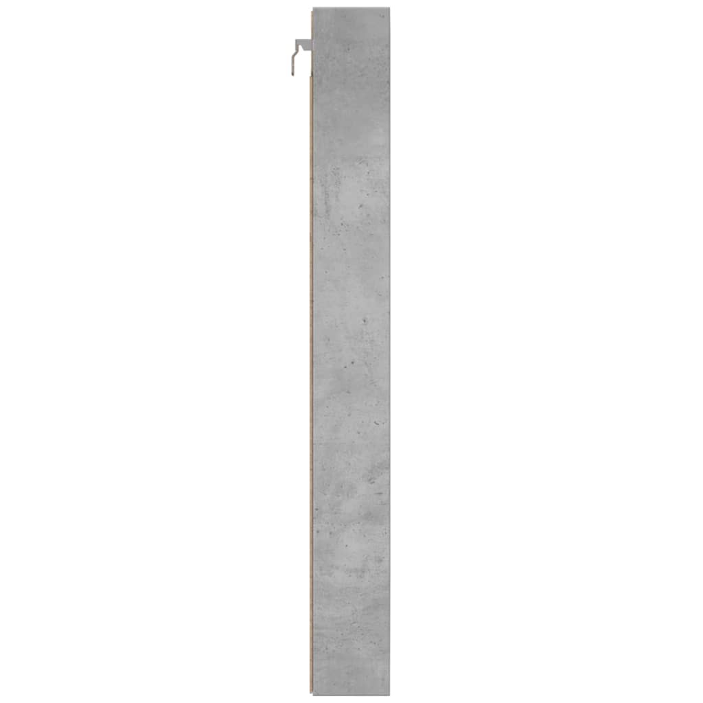 vidaXL Dulap cu vitrină, gri beton, 100x8,5x75 cm, lemn prelucrat