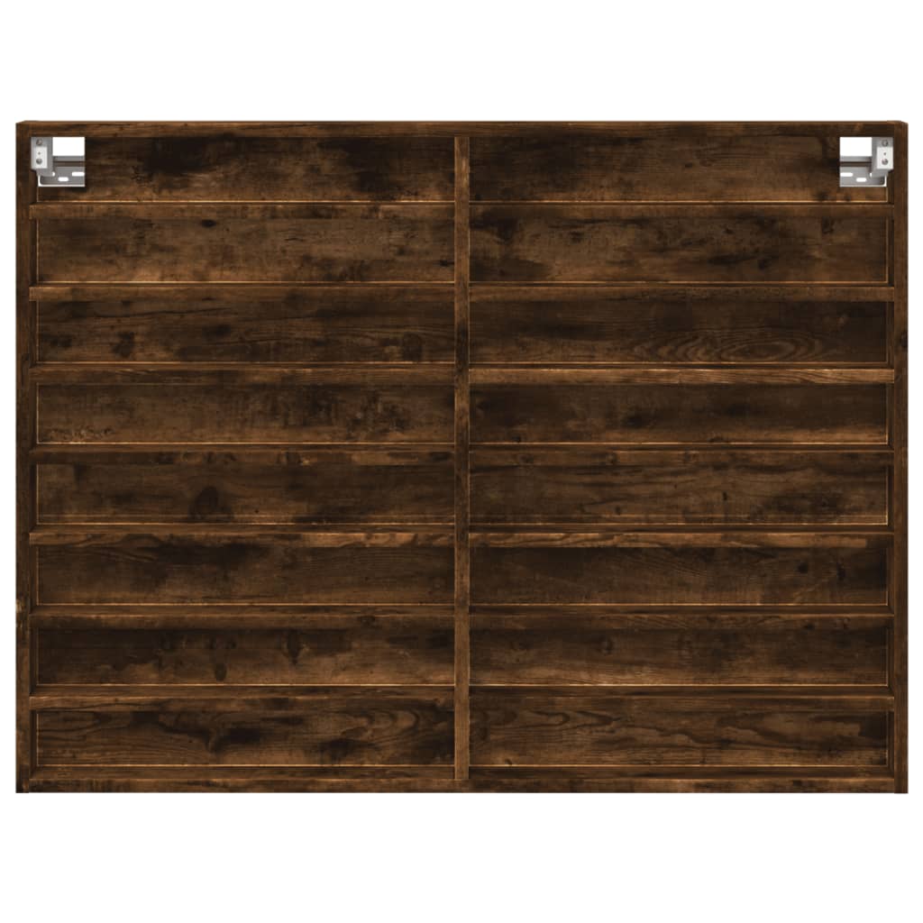vidaXL Dulap cu vitrină, stejar fumuriu, 100x8,5x75 cm, lemn prelucrat vidaXL Dulap cu vitrină, stejar fumuriu, 100x8,5x75 cm, lemn prelucrat