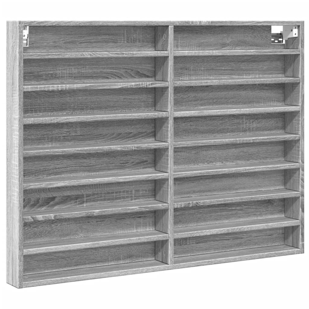 vidaXL Dulap cu vitrină, sonoma gri, 100x8,5x75 cm, lemn prelucrat vidaXL Dulap cu vitrină, sonoma gri, 100x8,5x75 cm, lemn prelucrat