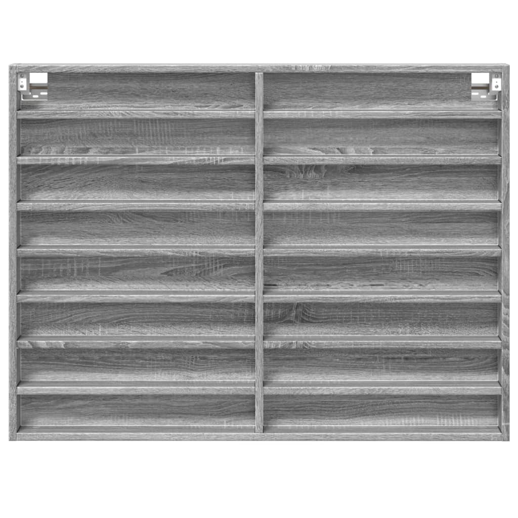 vidaXL Dulap cu vitrină, sonoma gri, 100x8,5x75 cm, lemn prelucrat vidaXL Dulap cu vitrină, sonoma gri, 100x8,5x75 cm, lemn prelucrat