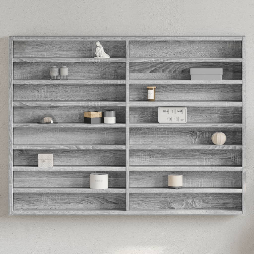 vidaXL Dulap cu vitrină, sonoma gri, 100x8,5x75 cm, lemn prelucrat vidaXL Dulap cu vitrină, sonoma gri, 100x8,5x75 cm, lemn prelucrat