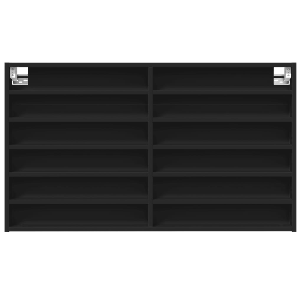 vidaXL Dulap cu vitrină, negru, 100x8,5x58 cm, lemn prelucrat vidaXL Dulap cu vitrină, negru, 100x8,5x58 cm, lemn prelucrat