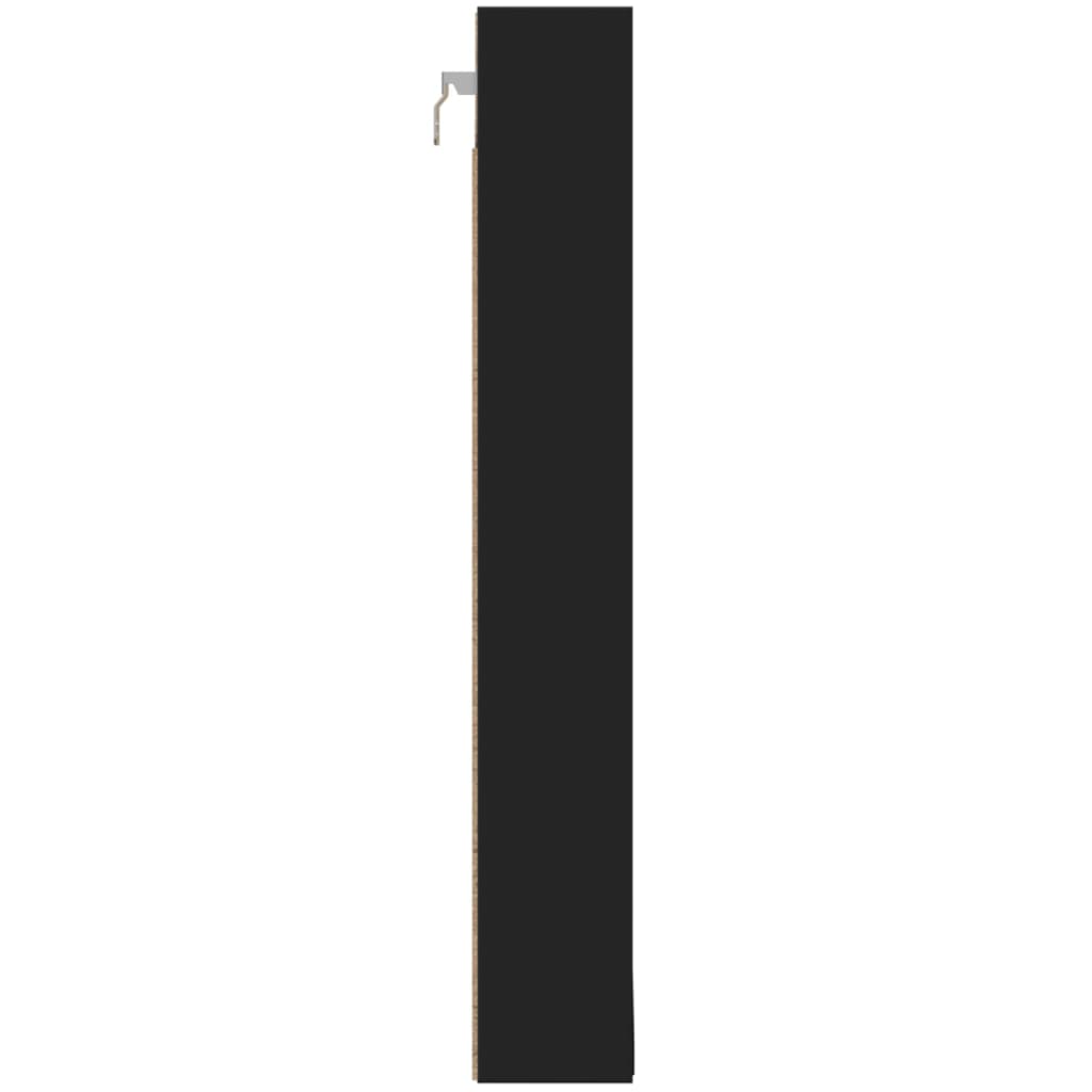 vidaXL Dulap cu vitrină, negru, 100x8,5x58 cm, lemn prelucrat vidaXL Dulap cu vitrină, negru, 100x8,5x58 cm, lemn prelucrat