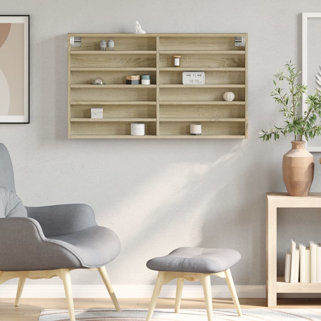 vidaXL Dulap cu vitrină, stejar sonoma, 100x8,5x58 cm, lemn prelucrat vidaXL Dulap cu vitrină, stejar sonoma, 100x8,5x58 cm, lemn prelucrat