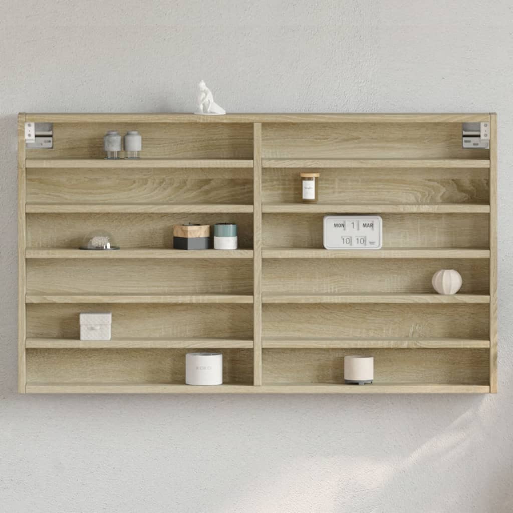 vidaXL Dulap cu vitrină, stejar sonoma, 100x8,5x58 cm, lemn prelucrat vidaXL Dulap cu vitrină, stejar sonoma, 100x8,5x58 cm, lemn prelucrat