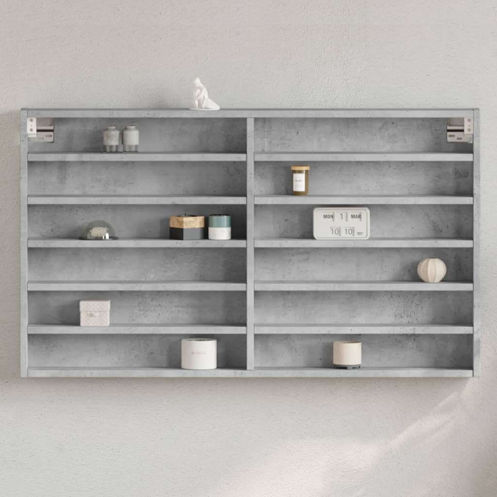 vidaXL Dulap cu vitrină, gri beton, 100x8,5x58 cm, lemn prelucrat vidaXL Dulap cu vitrină, gri beton, 100x8,5x58 cm, lemn prelucrat
