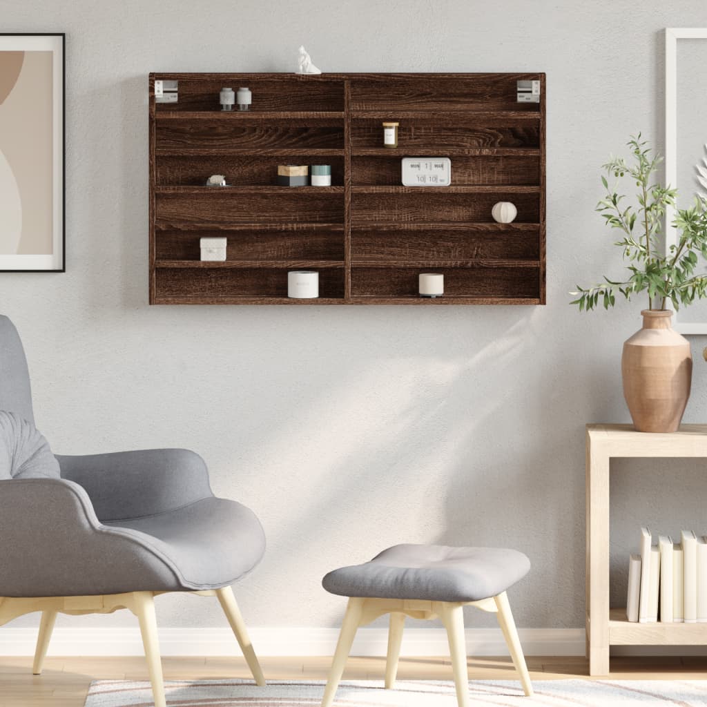 vidaXL Dulap cu vitrină, stejar maro, 100x8,5x58 cm, lemn prelucrat vidaXL Dulap cu vitrină, stejar maro, 100x8,5x58 cm, lemn prelucrat